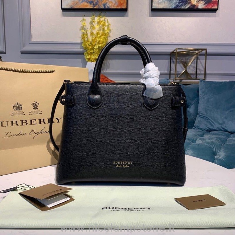 оригинално качество Burberry винтидж чекова чанта 34см телешка кожа колекция есен/зима 2019 черна