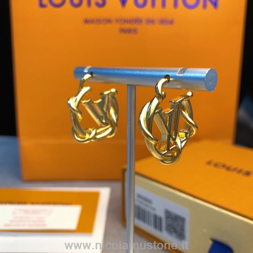 Orecchini Lvmonogram Originali Louis Vuitton Collezione Primavera/estate 2020 Oro Giallo