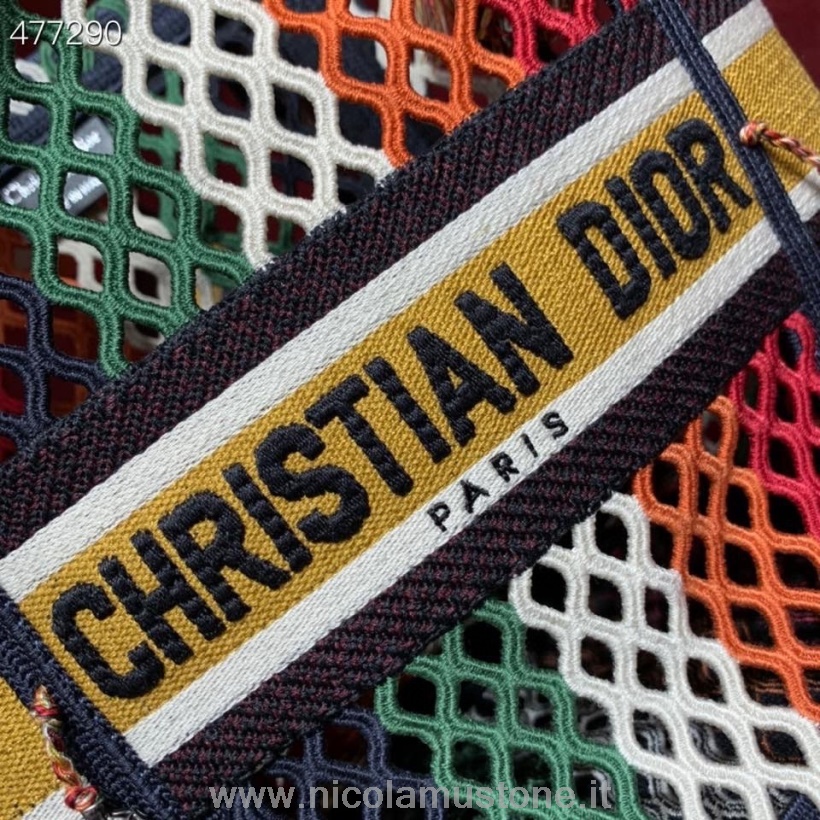 Qualità Originale Christian Dior D-bubble Borsa 25 Cm Tela Ricamo Collezione Primavera/estate 2021 Multicolore