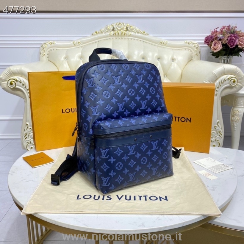 Qualità Originale Louis Vuitton Sprinter Zaino Monogram Shadow Collezione Primavera/estate 2021 M44502 Blu Navy