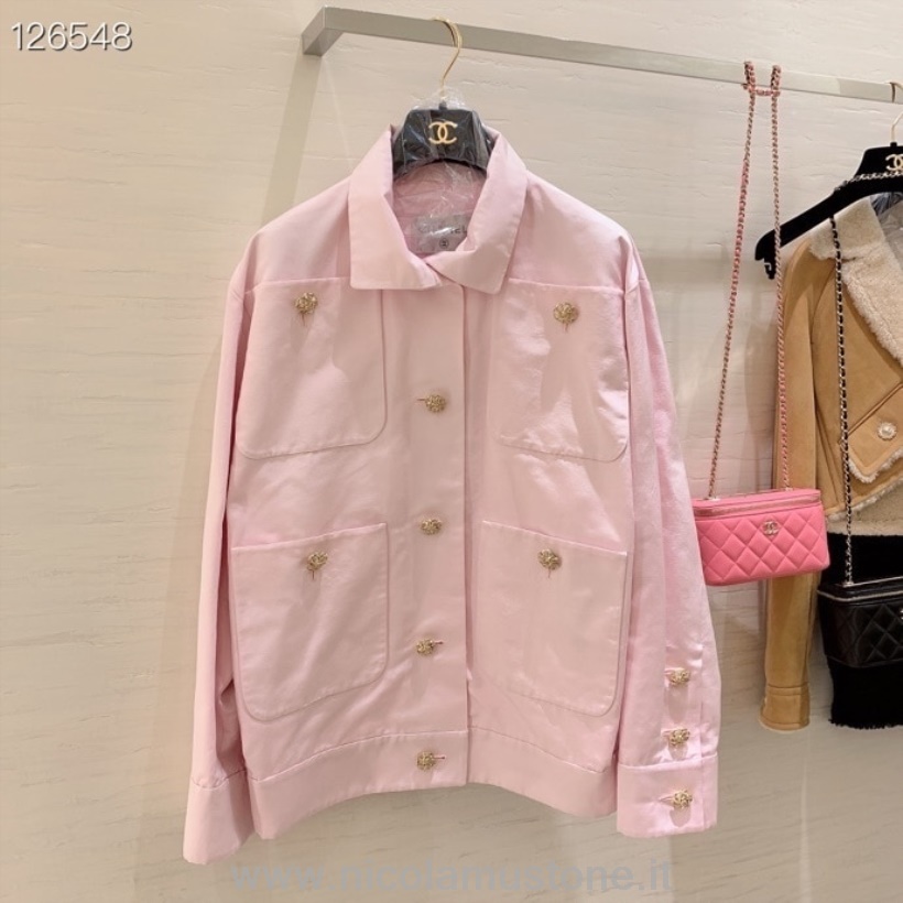 Chanel Oversize Button Jacket Colección Otoño/invierno 2020 Calidad Original Rosa Claro
