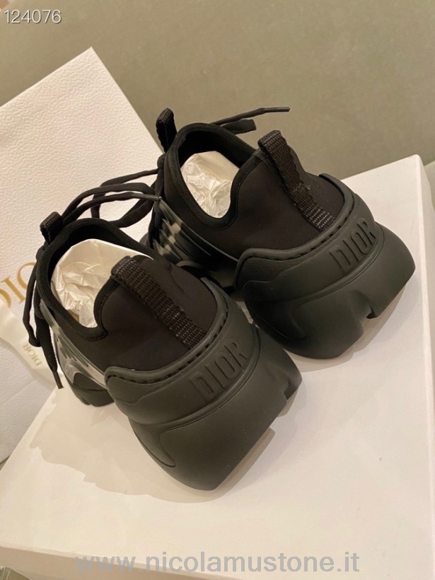 Qualità Originale Christian Dior D-connect Sneakers In Neoprene Pelle Di Vitello Collezione Autunno/inverno 2020 Nero