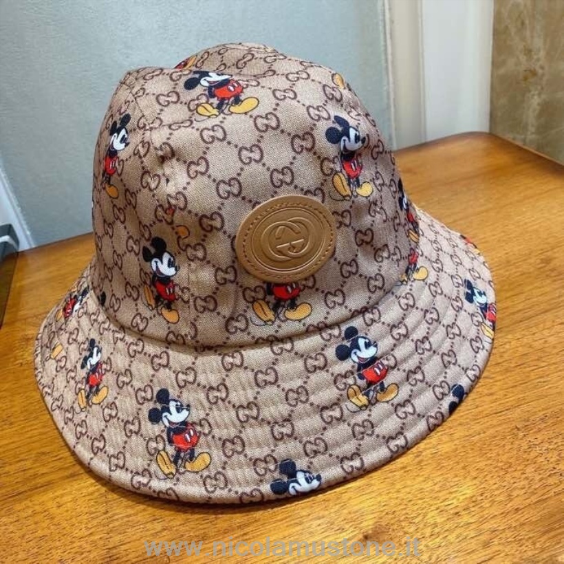 Cappello Alla Pescatora Con Logo Gucci X Disney Gg Di Qualità Originale Collezione Primavera/estate 2020 Beige