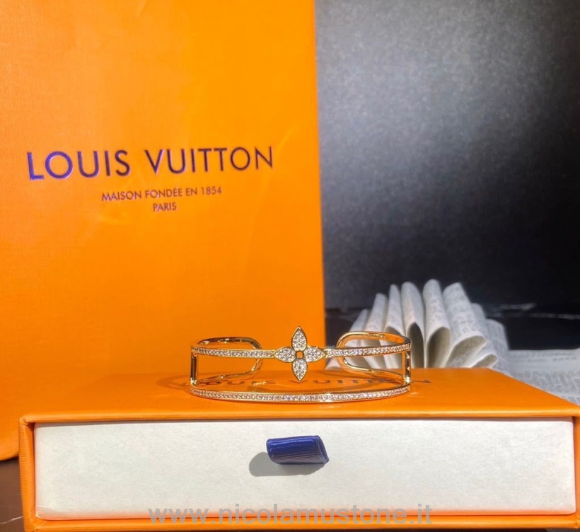 Qualità Originale Louis Vuitton Idylle Blossom Braccialetto Due File Di Diamanti Collezione Primavera/estate 2020 Q95813 Oro Giallo