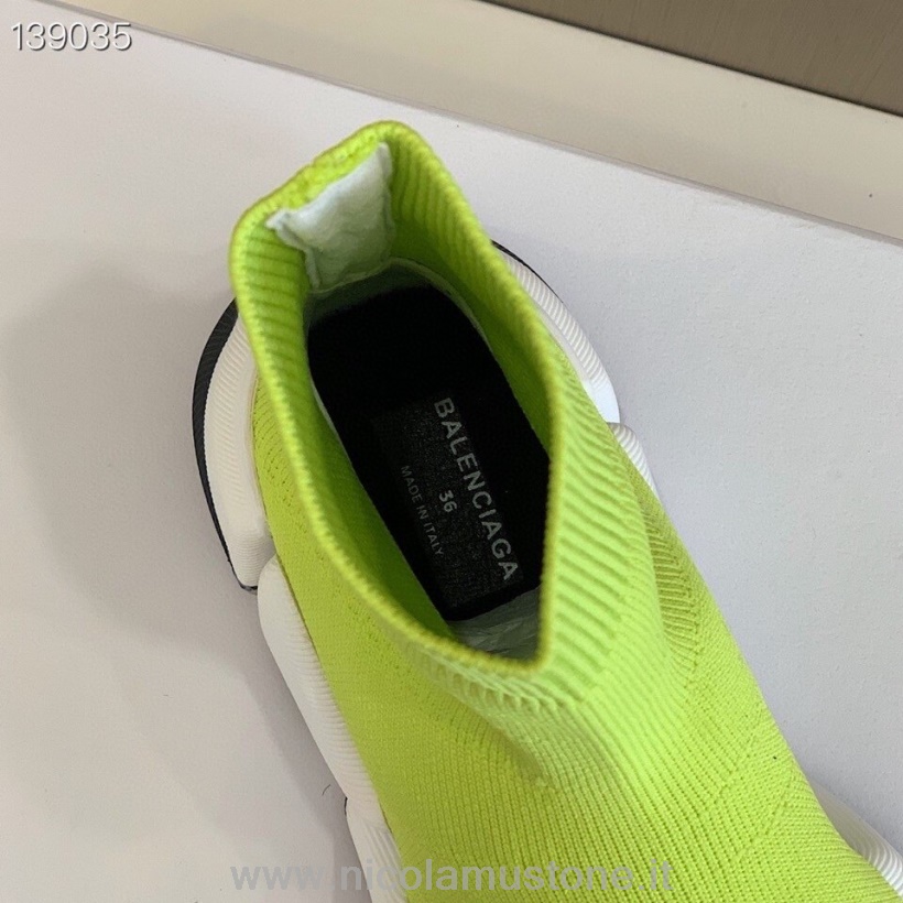 Qualità Originale Balenciaga Speed 20 Sneakers Calzino In Maglia Collezione Autunno/inverno 2020 Giallo Neon/bianco