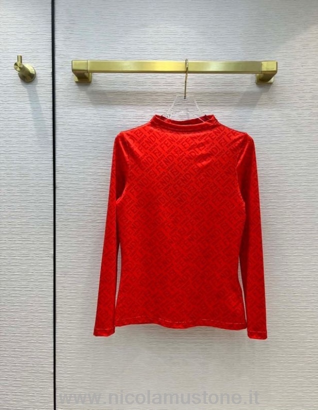 Camicia A Maniche Lunghe Slim Fit Fendi X Skims Di Qualità Originale Collezione Autunno/inverno 2021 Rossa