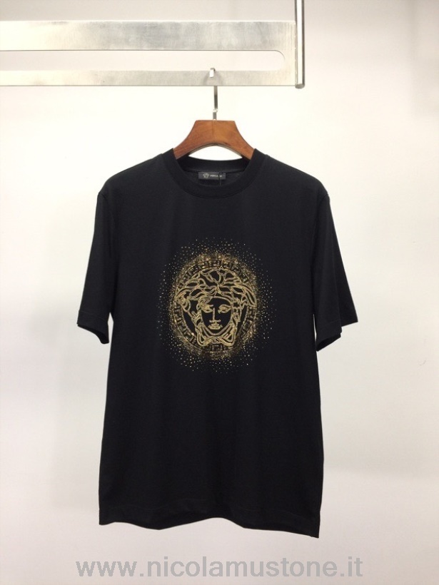 Qualità Originale Versace Medusa T-shirt Manica Corta Collezione Primavera/estate 2022 Nera
