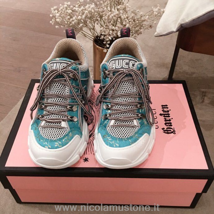 Qualità Originale Sneakers Gucci Flashtrek Gg Pelle Di Vitello Collezione Primavera/estate 2020 Blu