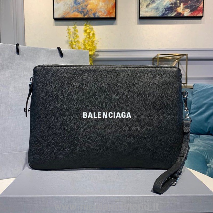 Pochette Balenciaga Qualità Originale 36cm Pelle Di Vitello Grana Collezione Primavera/estate 2020 Nera
