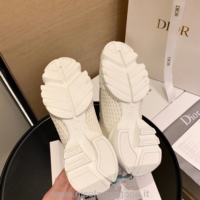 Qualità Originale Christian Dior D-connect Sneakers In Rete In Neoprene Pelle Di Vitello Pelle Collezione Autunno/inverno 2020 Bianco