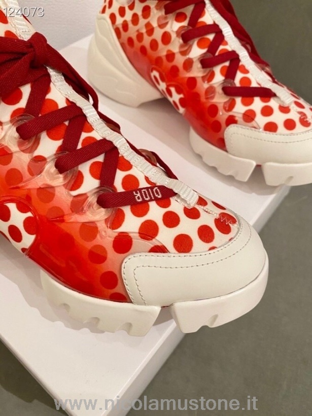 Qualità Originale Christian Dior Dioramour D-connect Sneakers Neoprene Pelle Di Vitello Pelle Collezione Autunno/inverno 2020 Rosso/bianco