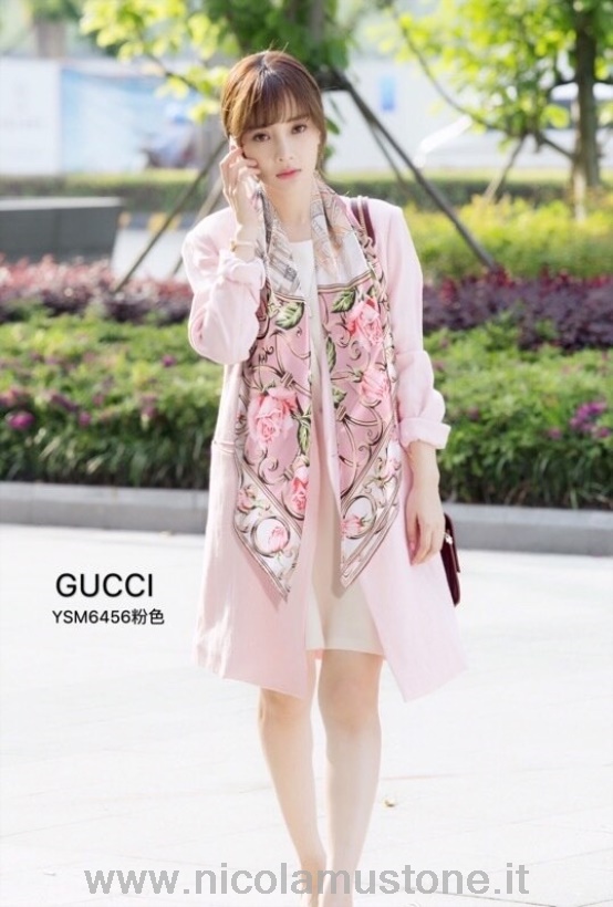 Sciarpa Scialle Rosa Gucci Di Qualità Originale 110cm Collezione Autunno/inverno 2020 Rosa Chiaro