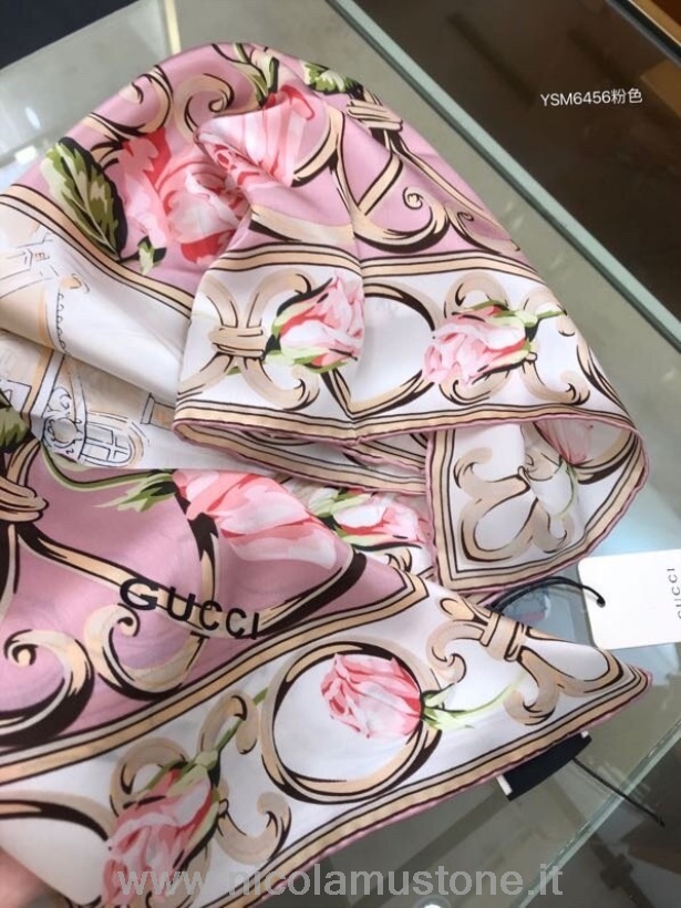 Sciarpa Scialle Rosa Gucci Di Qualità Originale 110cm Collezione Autunno/inverno 2020 Rosa Chiaro