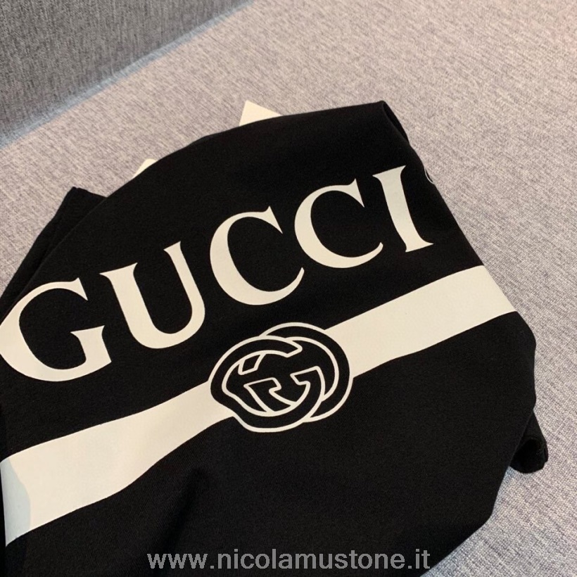 T-shirt Oversize Con Grafica Gucci Logo Original Quality Unisex Collezione Primavera/estate 2021 Nera