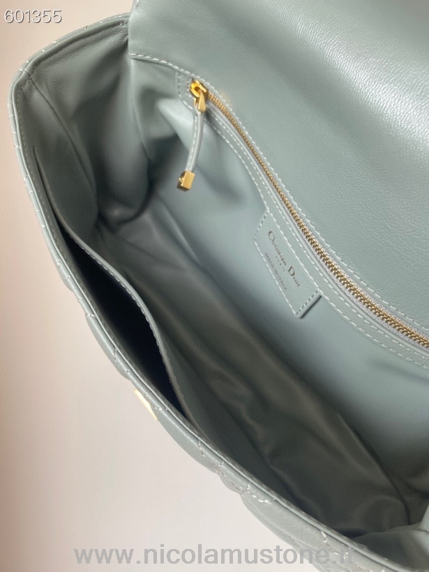 оригинално качество чанта Christian Dior Caro 28см златен хардуер агнешка кожа колекция пролет/лято 2021 сива