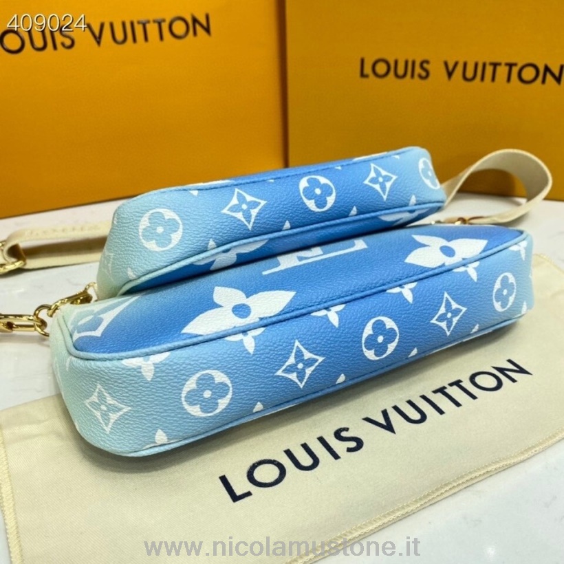 оригинално качество чанта Louis Vuitton Multi Pochette аксесоари 24см монограм платно колекция пролет/лято 2021 M57633 синьо