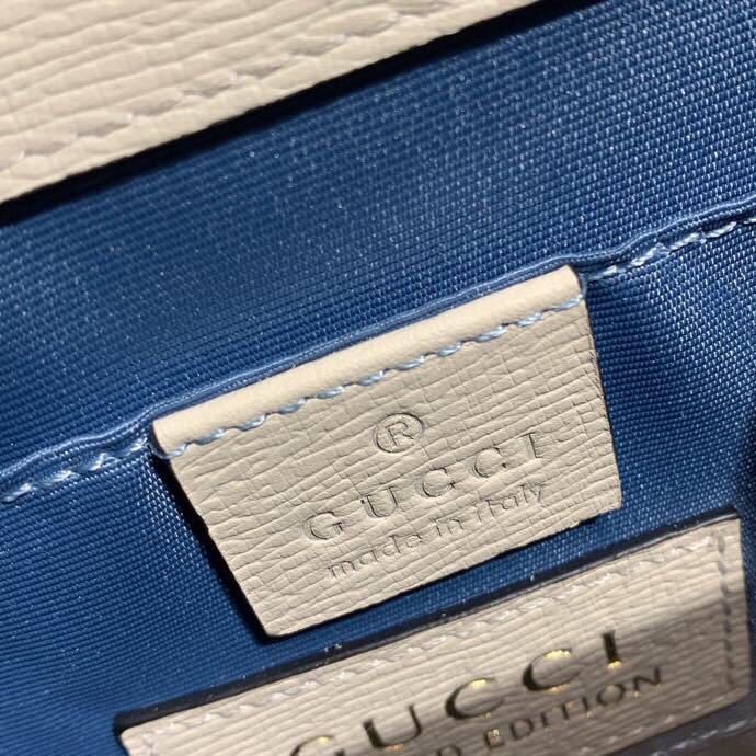оригинално качество Gucci китайска чанта за влюбени мини Sylvie чанта с горна дръжка 20 см 524405 телешка кожа колекция пролет/лято 2019 бяло/червено