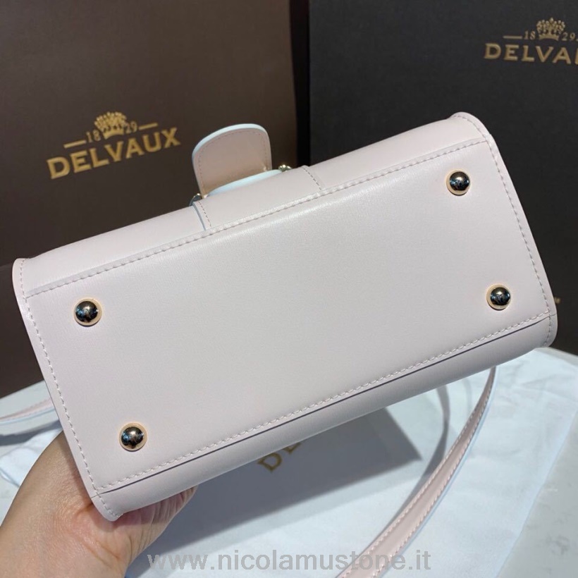 оригинално качество Delvaux Brillant Bb чанта 20см чанта телешка кожа златен хардуер колекция есен/зима 2019 бледо розово