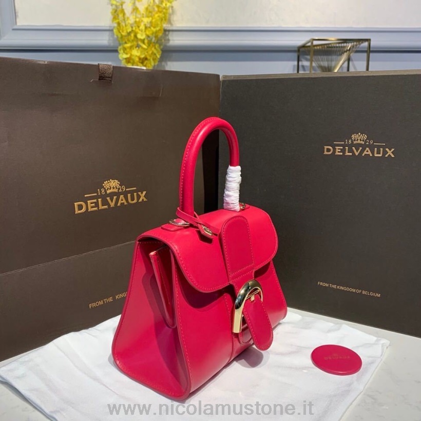 оригинално качество Delvaux Brillant Bb чанта 20см чанта телешка кожа златен хардуер колекция есен/зима 2019 червена