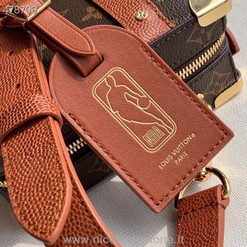 оригинално качество Louis Vuitton X Nba дръжка чанта за багажник 22см монограм платно колекция пролет/лято 2021 M45785 кафяв