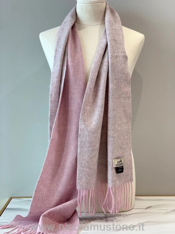 оригинално качество Hermes Sellier Paris бродирани кашмирени ресни откраднати шал обвивка есен/зима 2019 колекция розово
