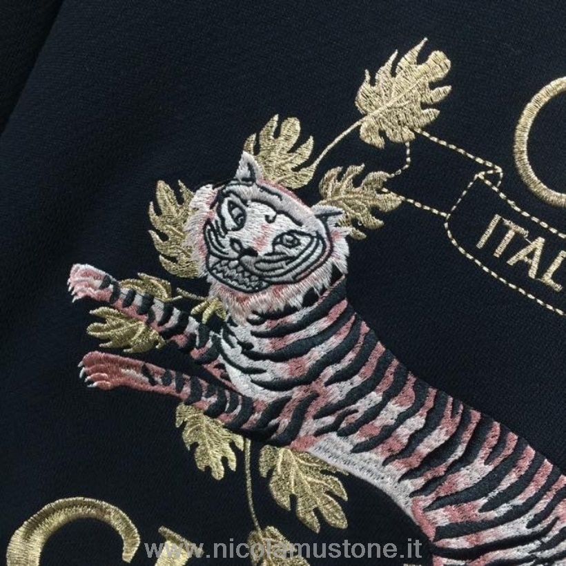 оригинално качество Gucci Tiger лунна нова година пуловер с качулка суичър колекция пролет/лято 2022 черен