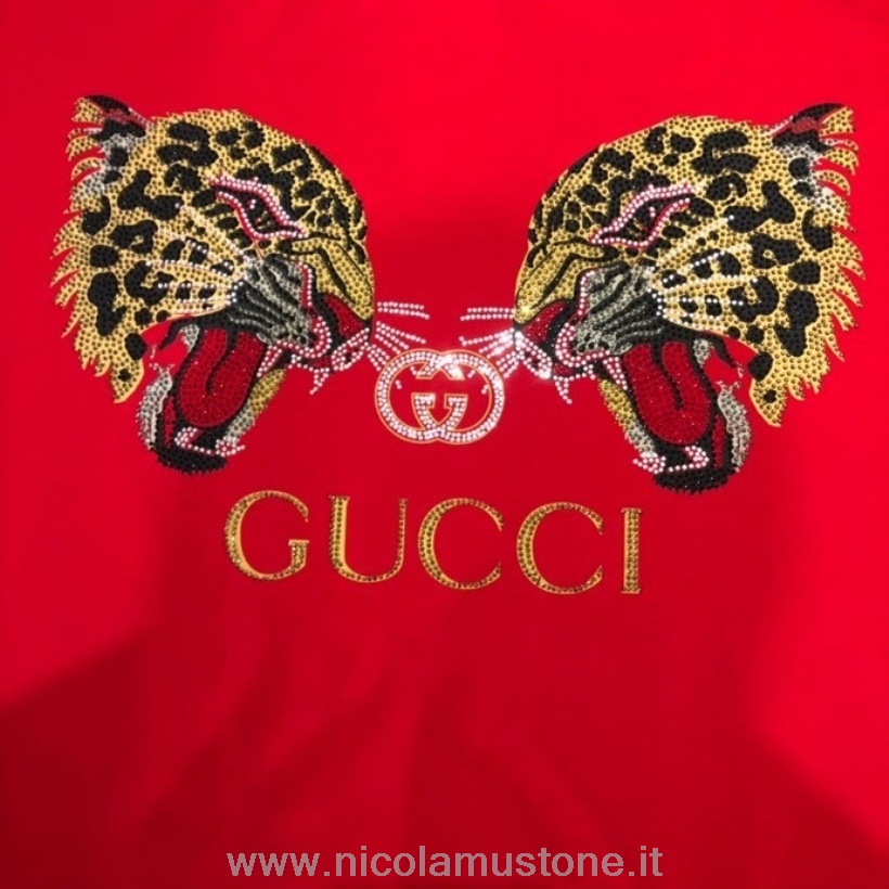 оригинално качество Gucci лунна година тигър тениска с къси ръкави колекция пролет/лято 2022 червена