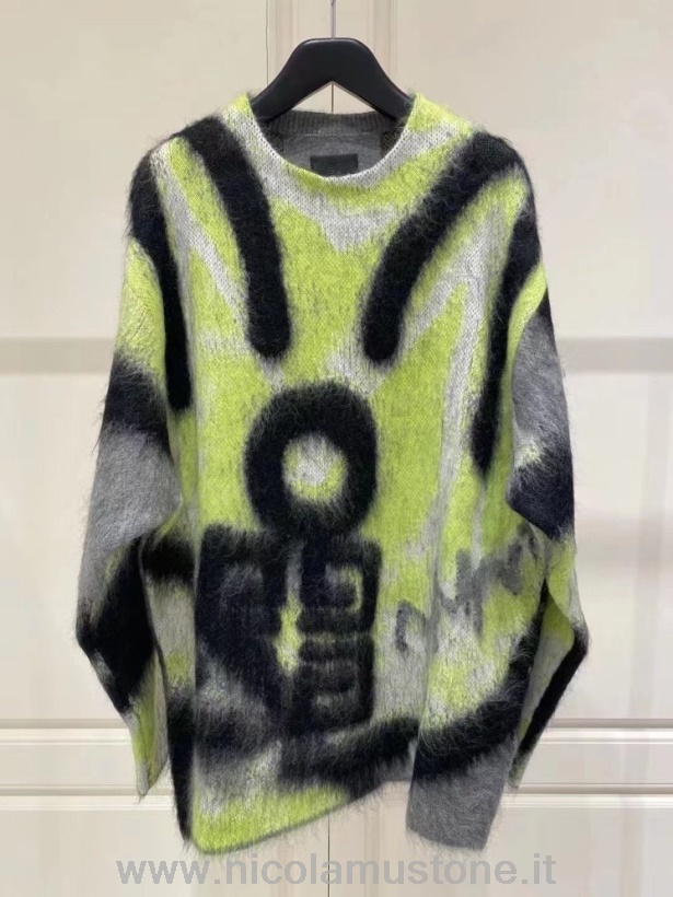 оригинално качество Givenchy оверсайз пуловер пуловер с дълги ръкави колекция пролет/лято 2022 зелен