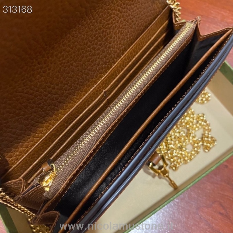 оригинално качество Gucci Jackie портфейл на верига чанта 20см 652681 телешка кожа есен/зима 2021 колекция деним синьо