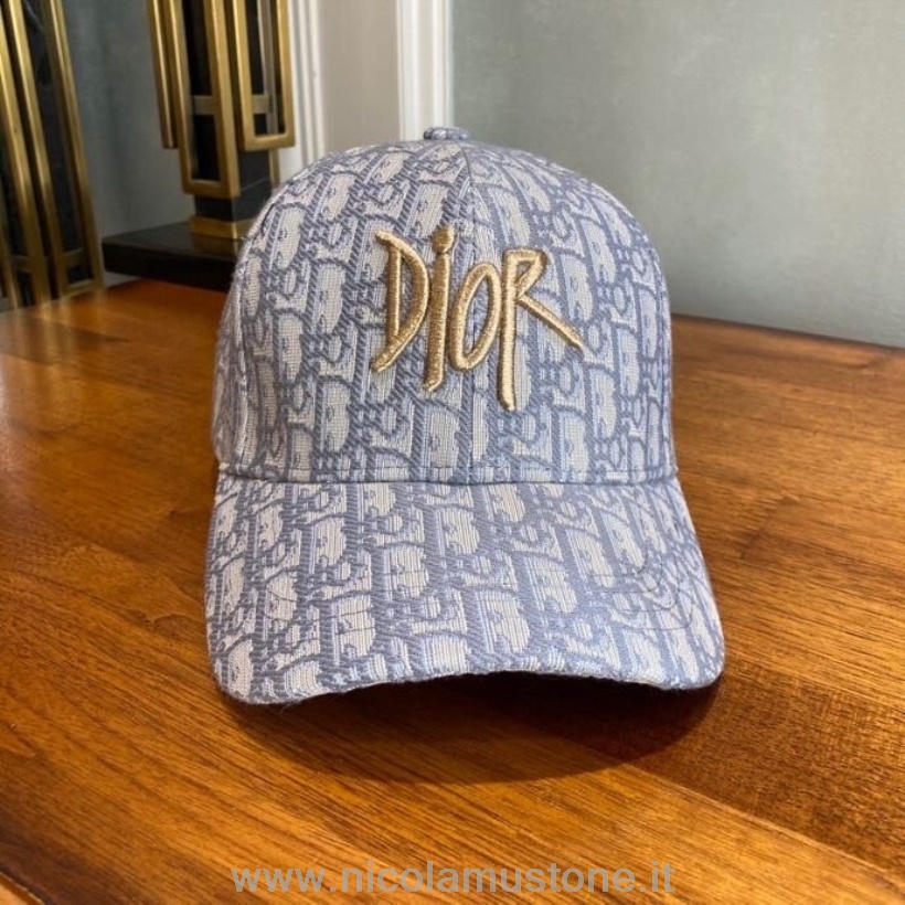 оригинално качество Christian Dior косо платнена бейзболна шапка пролет/лято 2020 колекция светлосиня