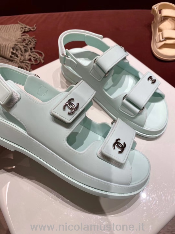 оригинално качество Chanel Pvc велкро сандали пролет/лято 2020 акт 1 колекция светло синьо