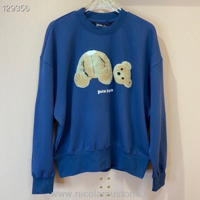 пуловер с оригинално качество на палмови ангели с графика есен/зима 2020 колекция синьо