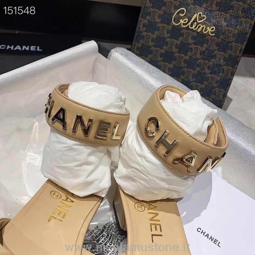 оригинално качество Chanel Mary Jane апартаменти агнешка кожа колекция есен/зима 2020 бежово/черно