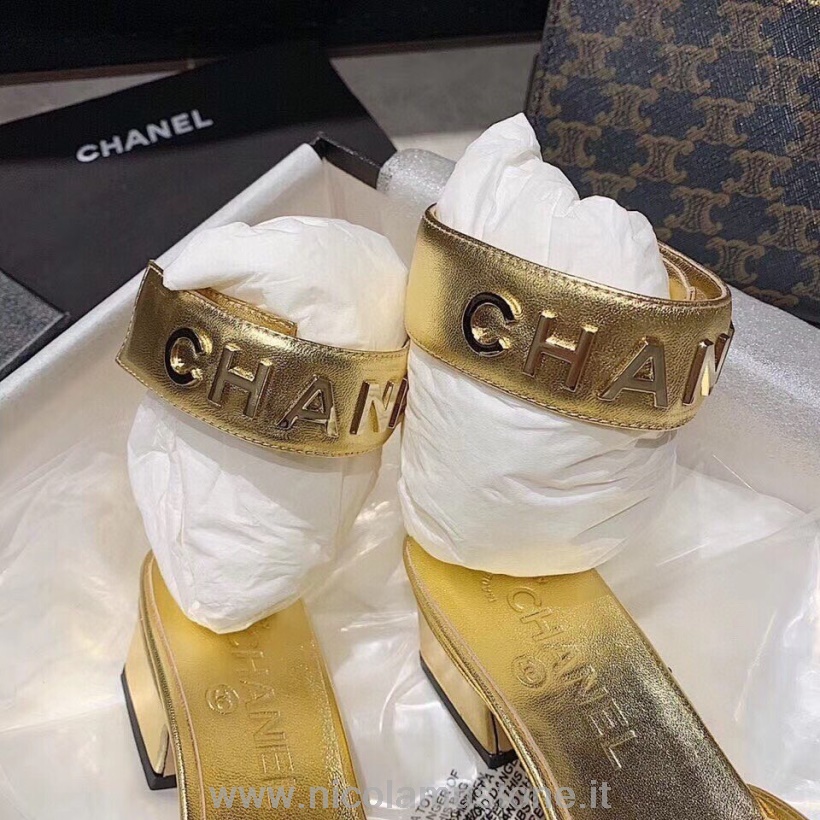 оригинално качество Chanel Mary Jane плоски обувки от агнешка кожа есен/зима 2020 колекция злато/черно