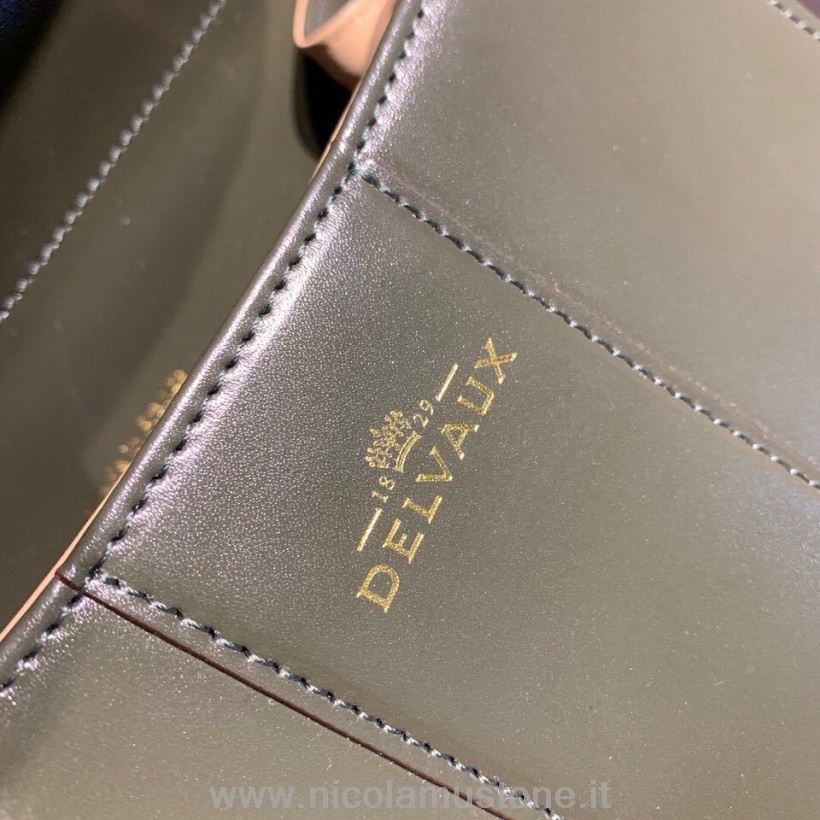 оригинално качество Delvaux Brillant Bb чанта 20см чанта телешка кожа златен хардуер колекция есен/зима 2019 тъмно зелена