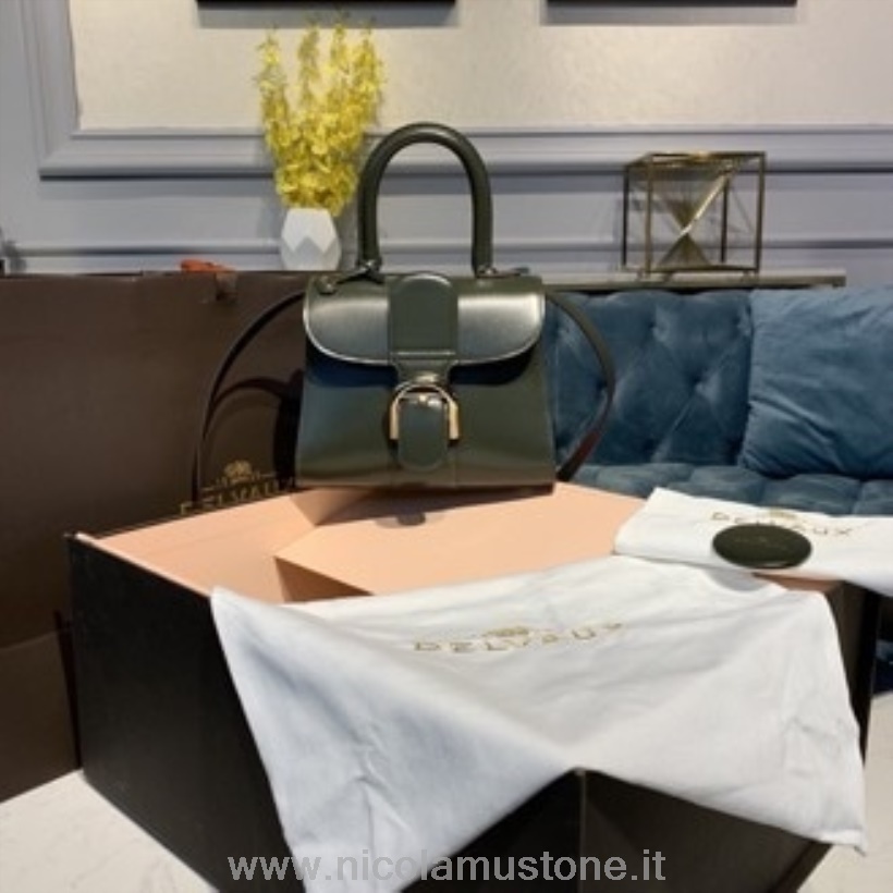 оригинално качество Delvaux Brillant Bb чанта 20см чанта телешка кожа златен хардуер колекция есен/зима 2019 тъмно зелена
