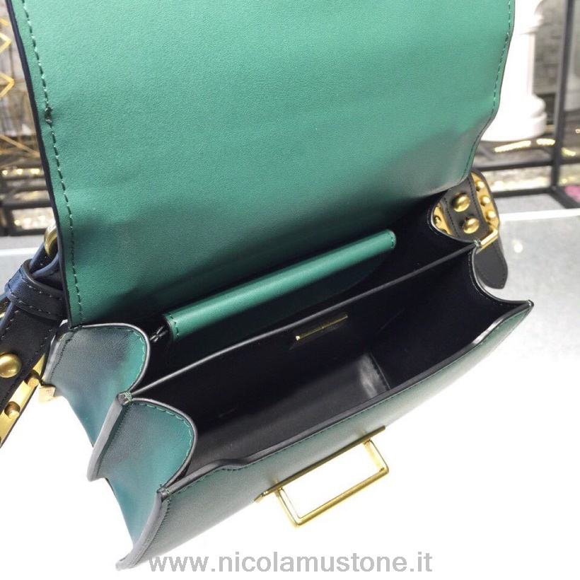 оригинално качество Prada Cahier чанта за рамо 20см 1bh018 колекция пролет/лято 2019 зелено/черно