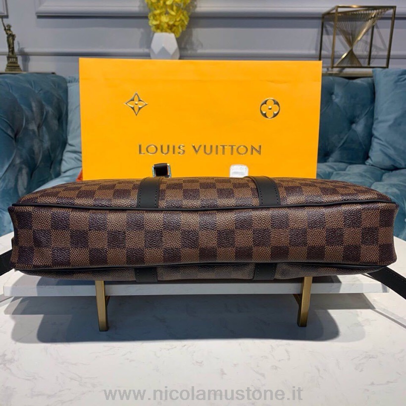 оригинално качество Louis Vuitton Porte документи чанта за пътуване 36см Damier Ebene платно колекция пролет/лято 2019 N41466 кафяво