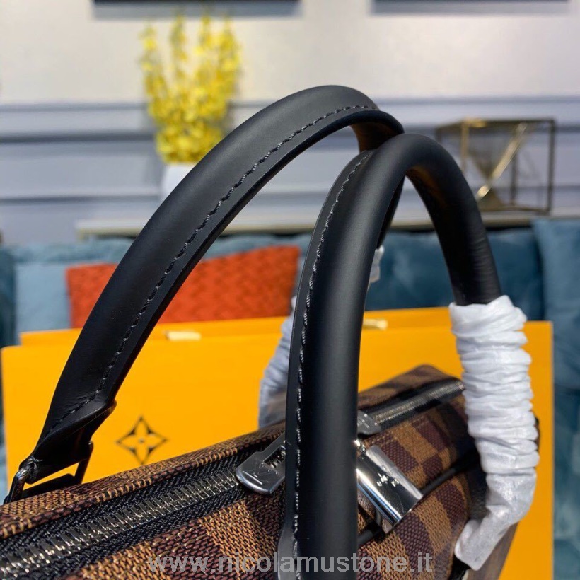 оригинално качество Louis Vuitton Porte документи чанта за пътуване 36см Damier Ebene платно колекция пролет/лято 2019 N41466 кафяво