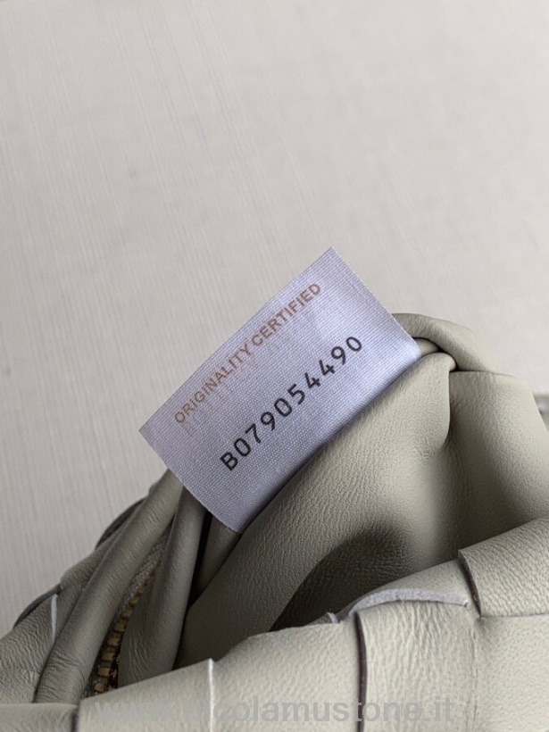 оригинално качество Bottega Veneta тъкана мини чанта за джоди 24см телешка кожа колекция пролет/лято 2020 бяла