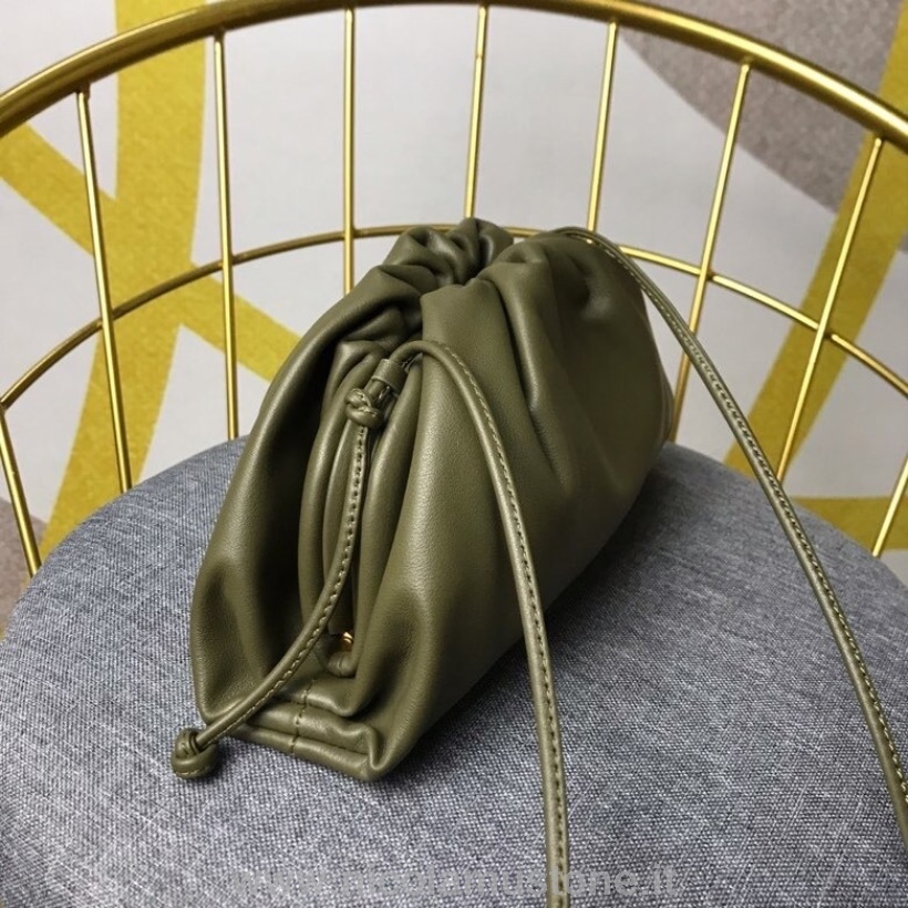 оригинално качество Bottega Veneta мини чанта през рамо 22см телешка кожа колекция пролет/лято 2020 маслинено зелено