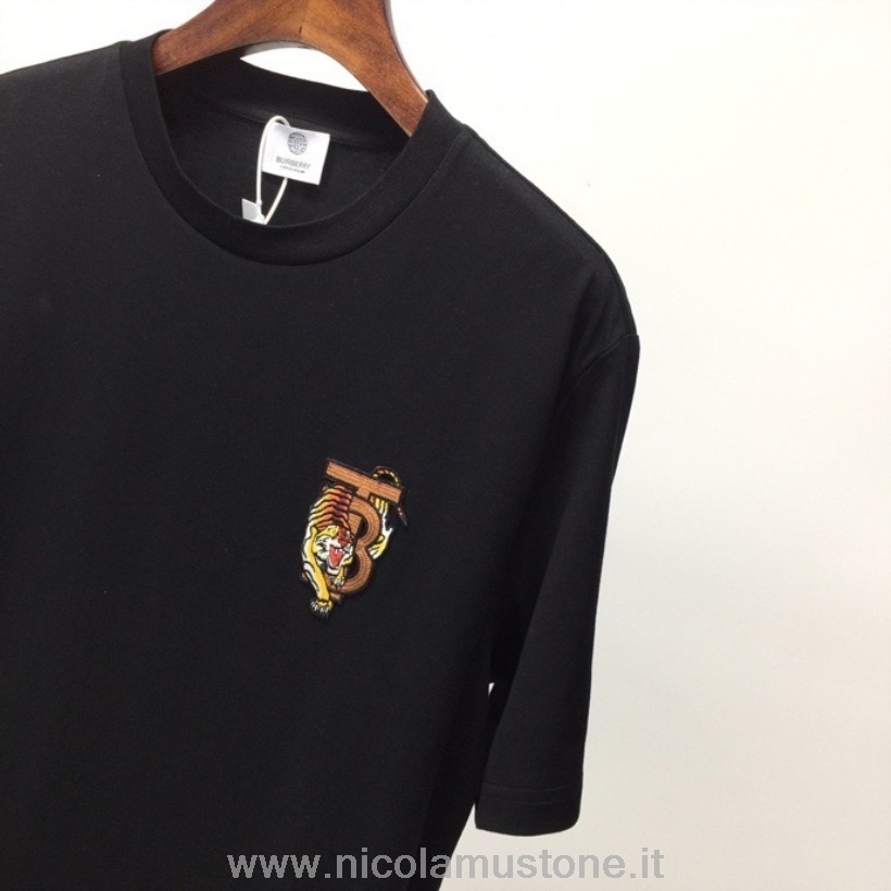 оригинално качество Burberry лунна година тигър тениска с къси ръкави колекция пролет/лято 2022 черна