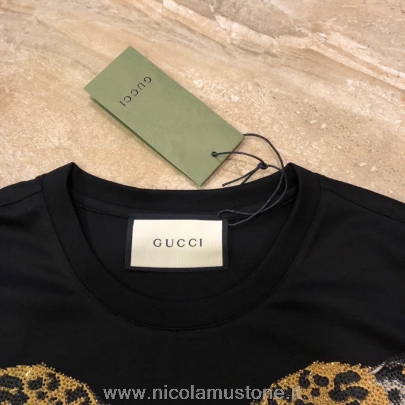 оригинално качество Gucci лунна година тигър тениска с къси ръкави колекция пролет/лято 2022 черна