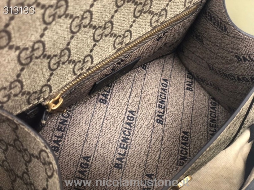 оригинално качество Gucci X Balenciaga The Hacker Project чанта за рамо 20см 681697 телешка кожа есен/зима колекция 2021 кафява
