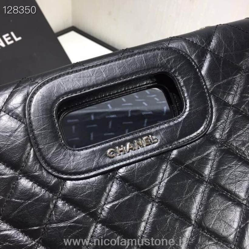 Qualità Originale Chanel Charms Borsa Tote Con Manico 28cm Pelle Di Agnello Collezione Autunno/inverno 2020 Nero