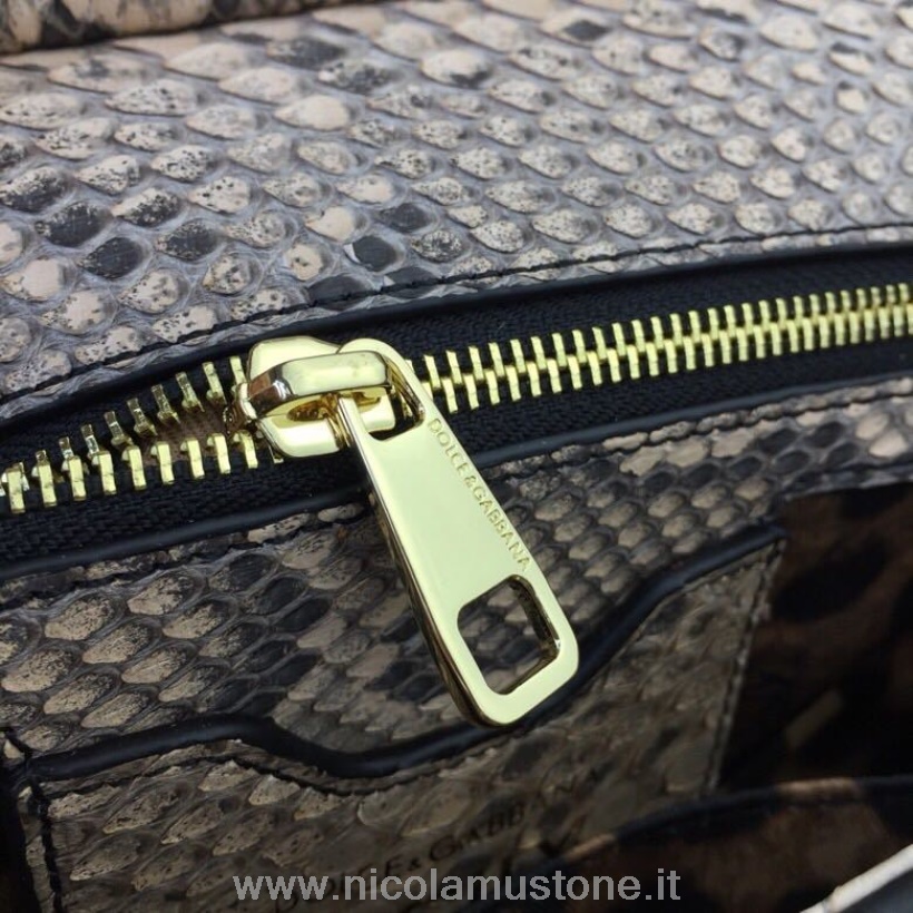 Qualità Originale Dolce Gabbana Regular Sicilia Borsa 26cm Coccodrillo/pelle Di Vitello Collezione Autunno/inverno 2018 Beige