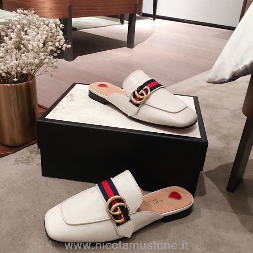 Qualità Originale Gucci Peyton Sabot Pelle Di Vitello Collezione Primavera/estate 2020 Bianco