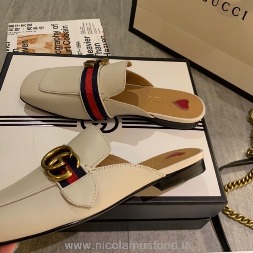 Qualità Originale Gucci Peyton Sabot Pelle Di Vitello Collezione Primavera/estate 2020 Bianco