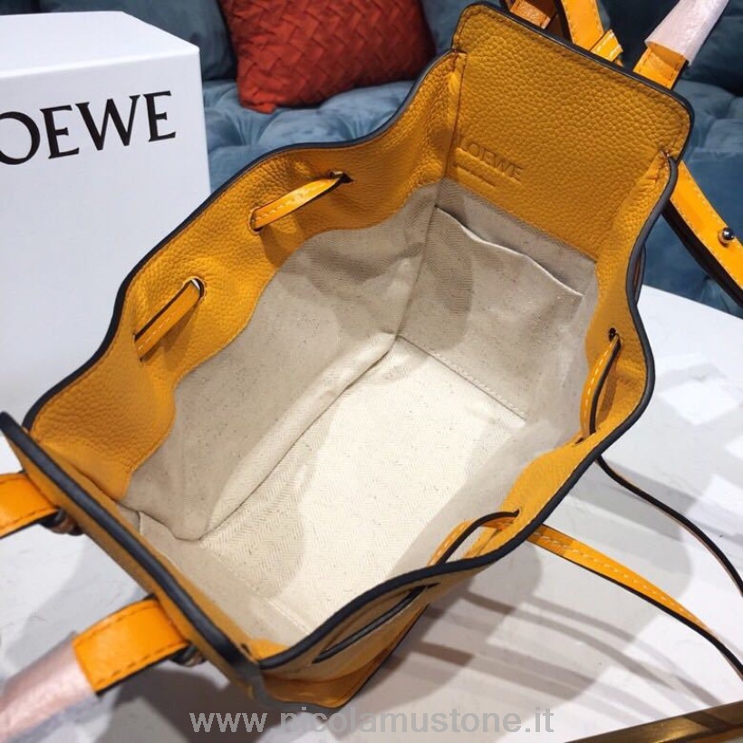 Qualità Originale Loewe Mini Amaca Dw Bag 20cm Pelle Di Vitello Pelle Collezione Primavera/estate 2019 Giallo