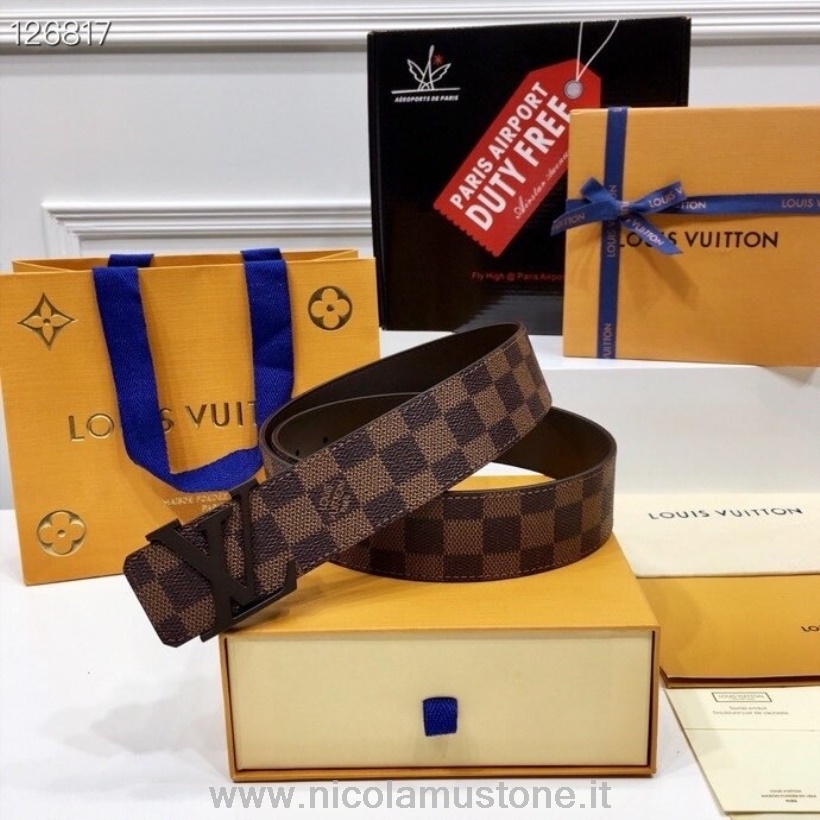 Qualità Originale Louis Vuitton 4 Cm Cintura Hardware Opaco Damier Ebene Tela Autunno/inverno 2020 Collezione Marrone
